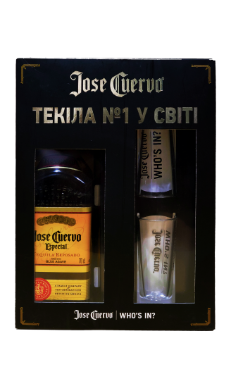 Текіла Jose Cuervo Especial Reposado 0,7л (зі склянками)